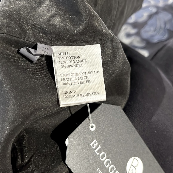 Shanghai Tang Navy Embroidered Leather-Applique Coat - Picture 13 of 13